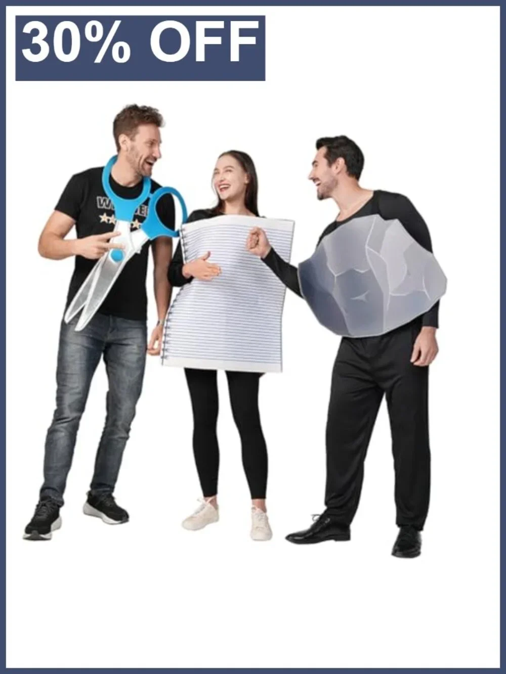 Adult Rock Paper Scissors Costume Set Halloween Group Party Outfit